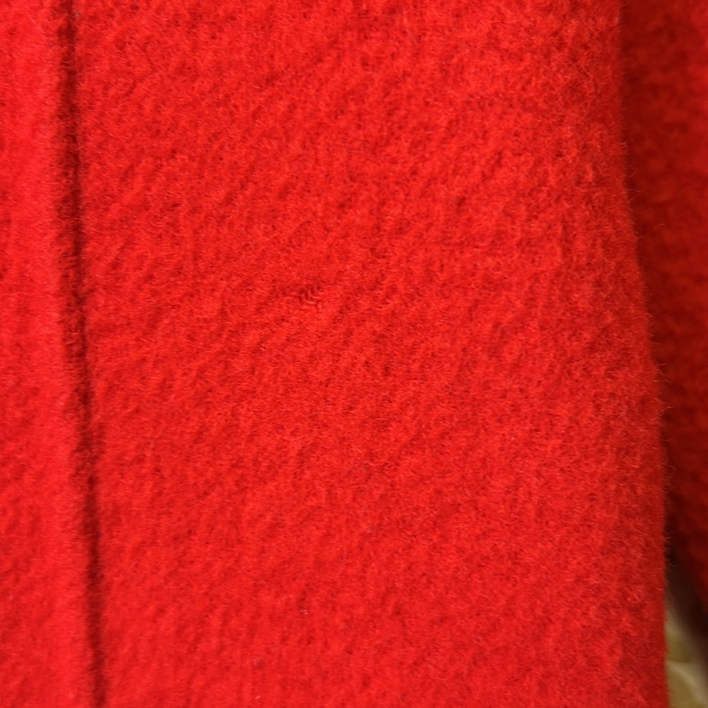AK Anne Klein Red Woolโ Blend Open Front Blazer Pockets Thick Festive Holiday L - Picture 14 of 17